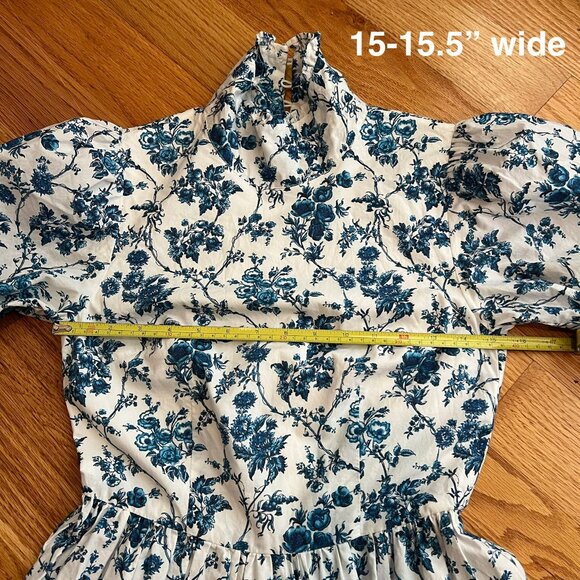 Meadows Clematis Blue Floral Dress Size 2 - Picture 7 of 9